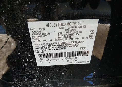 2018 Lincoln Mkx Reserve из США, поврежденный, VIN 2LMPJ8LR6JBL31024